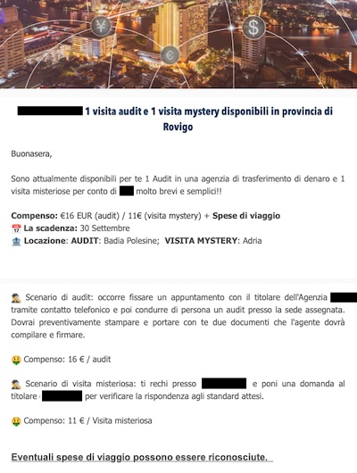 Guadagnare come Mystery Shopper: i migliori siti e App 3 esempio di mystery e audit pagati