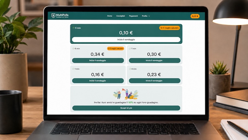 Abbiamo provato MultiPolls, l’app che paga gli utenti per rispondere ai sondaggi 2 schermata base di multipolls sondaggi